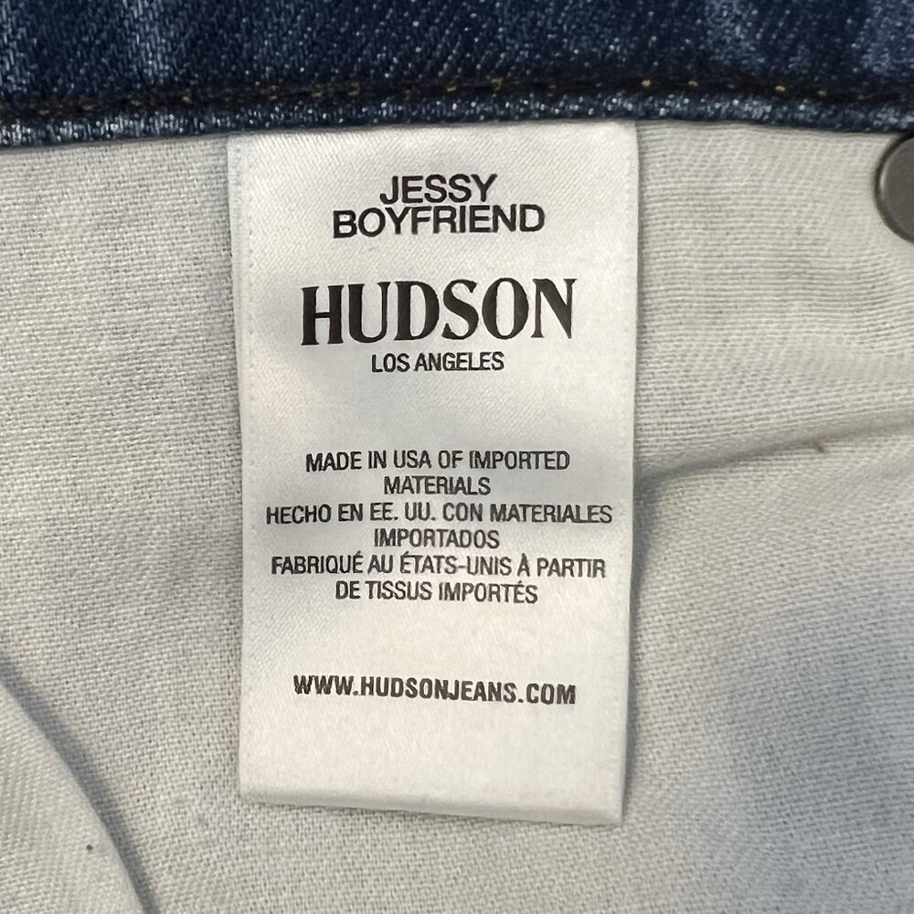 Hudson Anthropologie Jessy Boyfriend High Waist Jeans Size 29 Distressed Blue - Picture 12 of 16